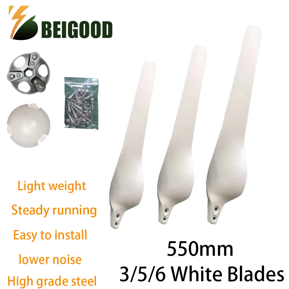 

550mm Black/White Wind Generator Wind Turbines Blades High Strength Nylon Fiber Windmill Accessories