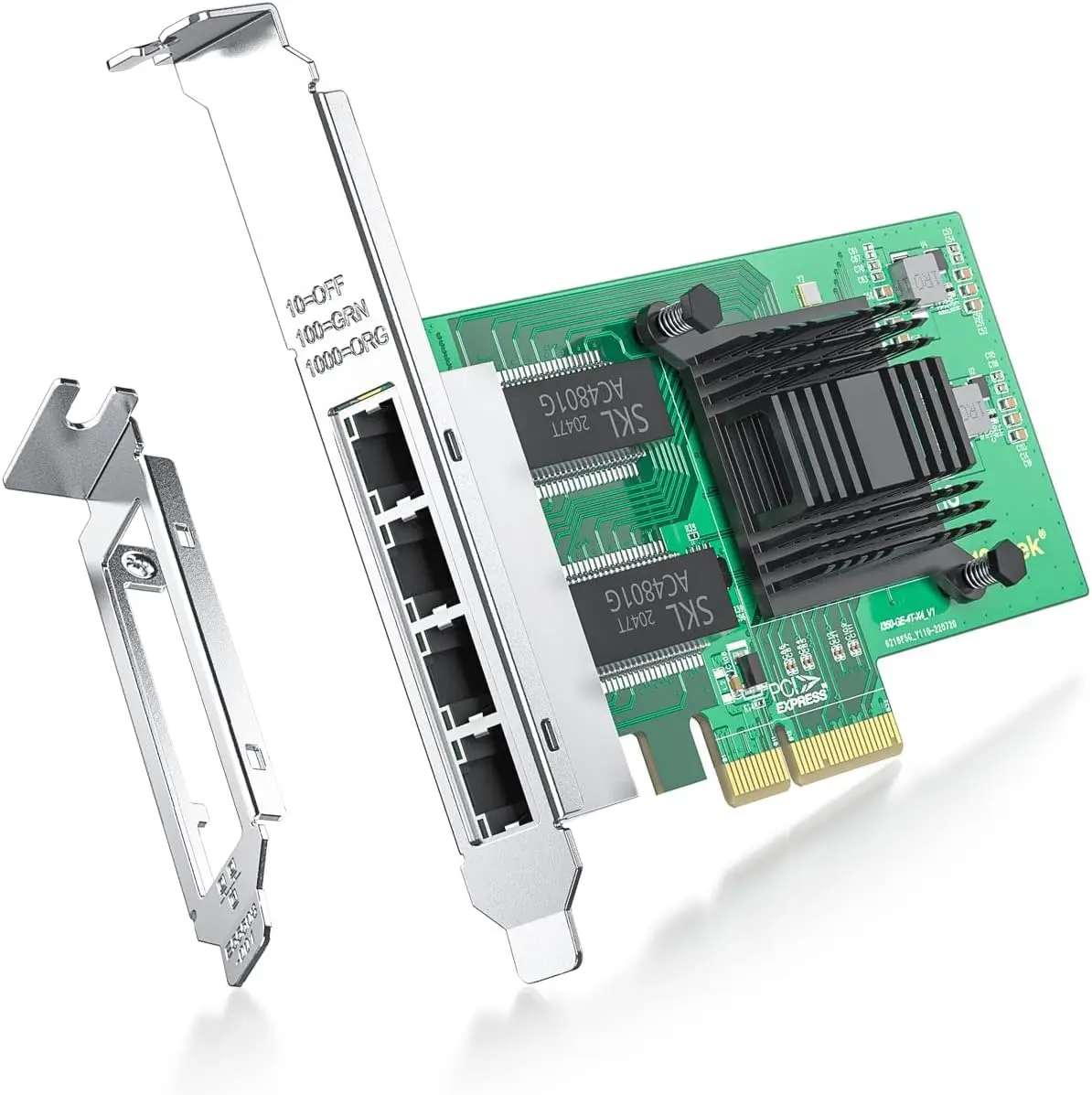 

4-портовая сетевая карта Gigabit Ethernet, низкопрофильная, PCI-E 2.1 X4, совместима с Windows/Linux/VMware