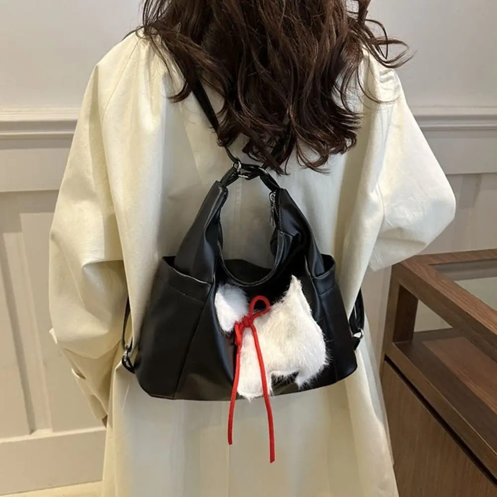 حقيبة يد نسائية محمولة من البولي يوريثان بلون سادة حقيبة تحت الإبط ناعمة ذات سعة كبيرة حقيبة كروس للاستخدام اليومي