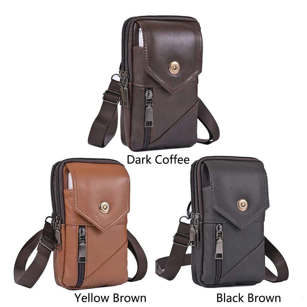 

Men Stylish Crossbody Bag Waterproof Leather Casual Bum Bag Lightweight Vintage Waist Pouch Male Travel Outdoor Bag