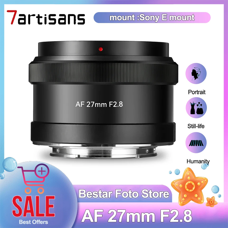 Объектив 7artisans AF 27 мм F2.8 для Sony A6400 APS-C A7RM3