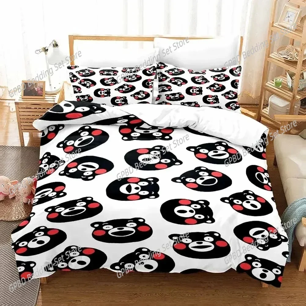 Comics Kumamon Bedding Set Single Twin Double Queen King Cal King Size Bed Linen Set