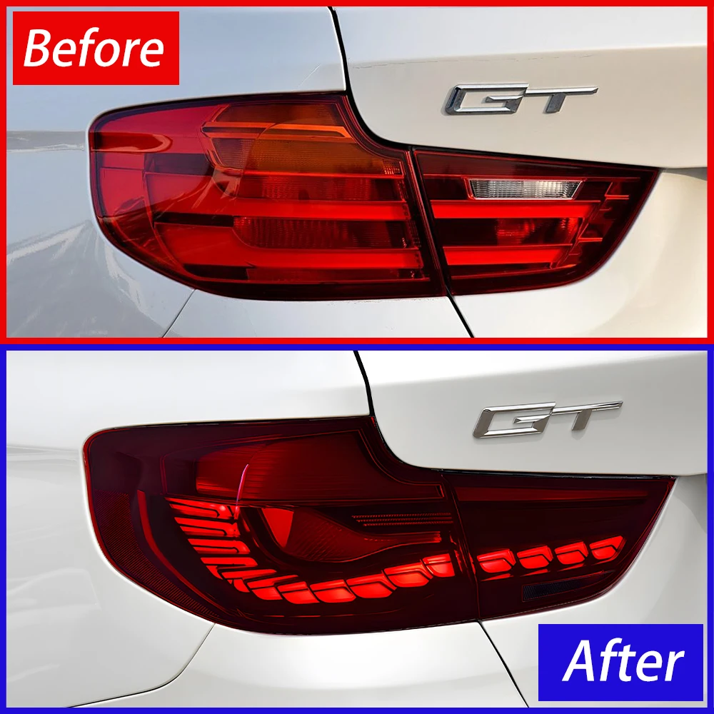 For BMW 3 Series 320i 325i 330i F34 GT 2013-2020 LED Car Tail Light Assembly Upgrade Dragon Scale Tail Light Tool Accessories