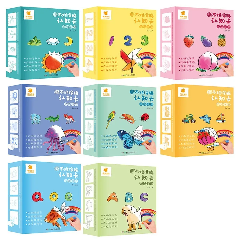 1 Set Formazione del pensiero logico Graffiti Carta cognitiva Apprendimento dei colori Carte di pittura per la visione del bambino ad alto contrasto Educazione precoce