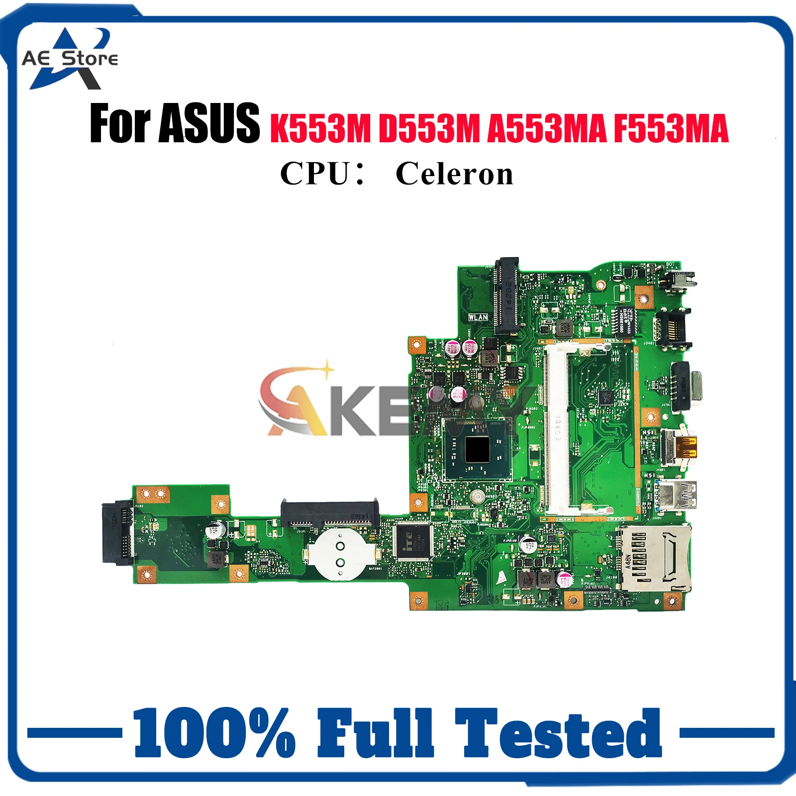 

X553MA Материнская плата для ноутбука ASUS VivoBook X553M K553M X553MA D553M A553MA F553MA Материнская плата с процессором Celeron 100% тесты OK stk