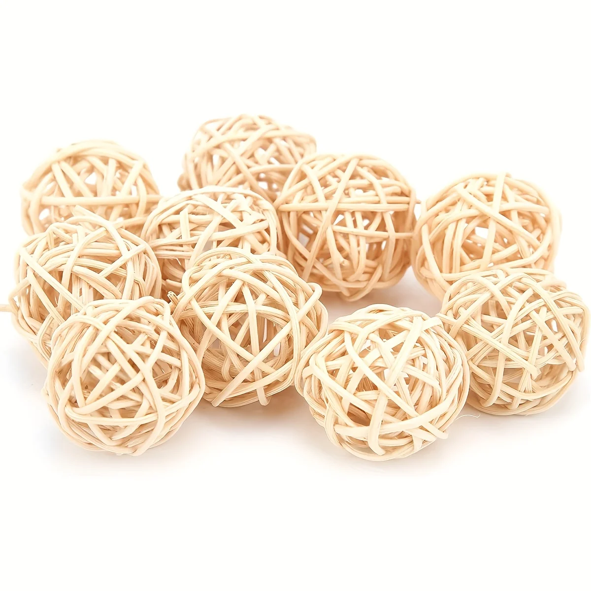 

60 Woven Rattan Balls – 3 Cm (1.18 Inches) – Intricately Woven – Versatile for Home Décor, Weddings, Festive Celebrations