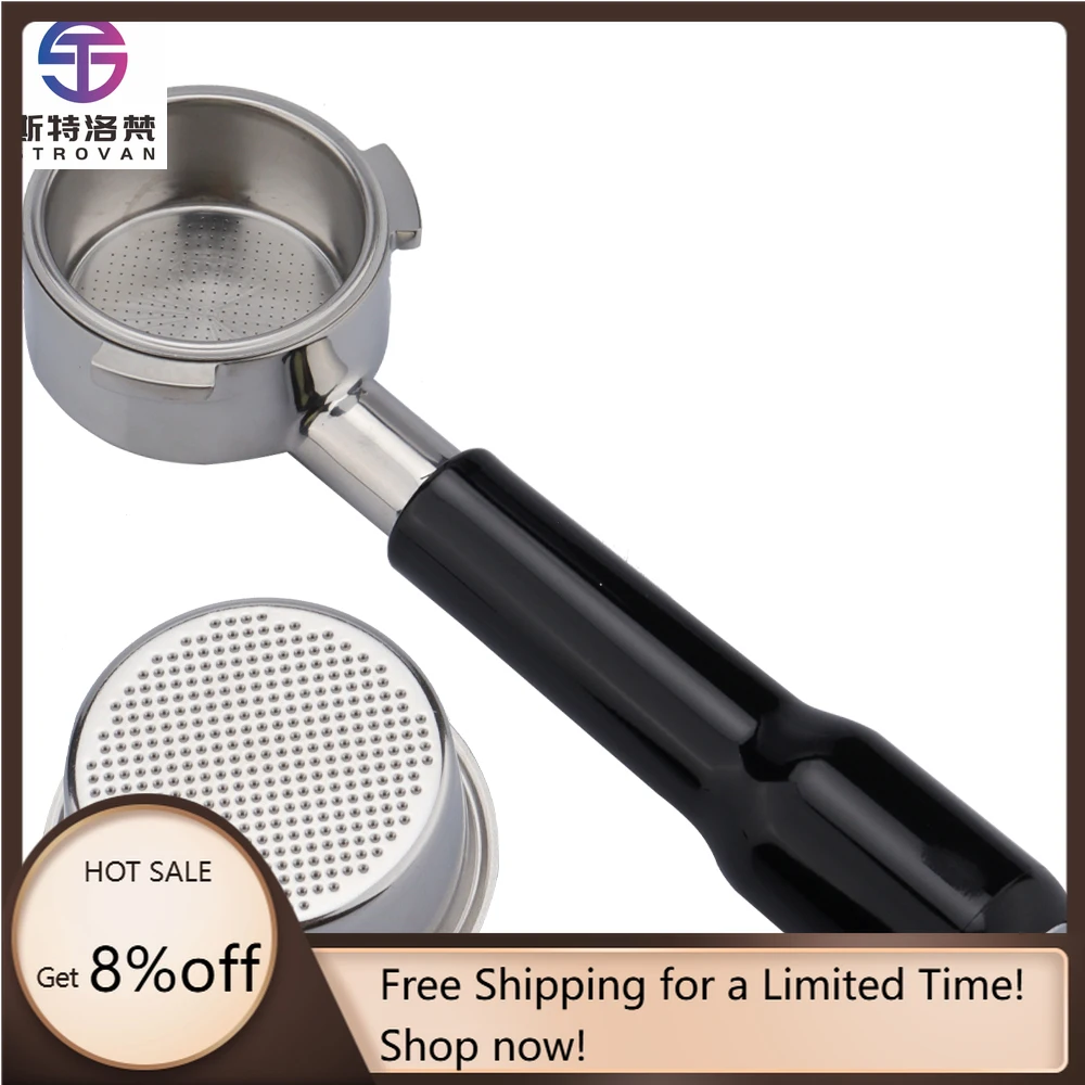 

STLF WJW 51mm 3 Ears 304 Stainless Steel Bottomless Coffee Portafilter 51mm Slim Type Replaceable Coffee Portafilter for EC