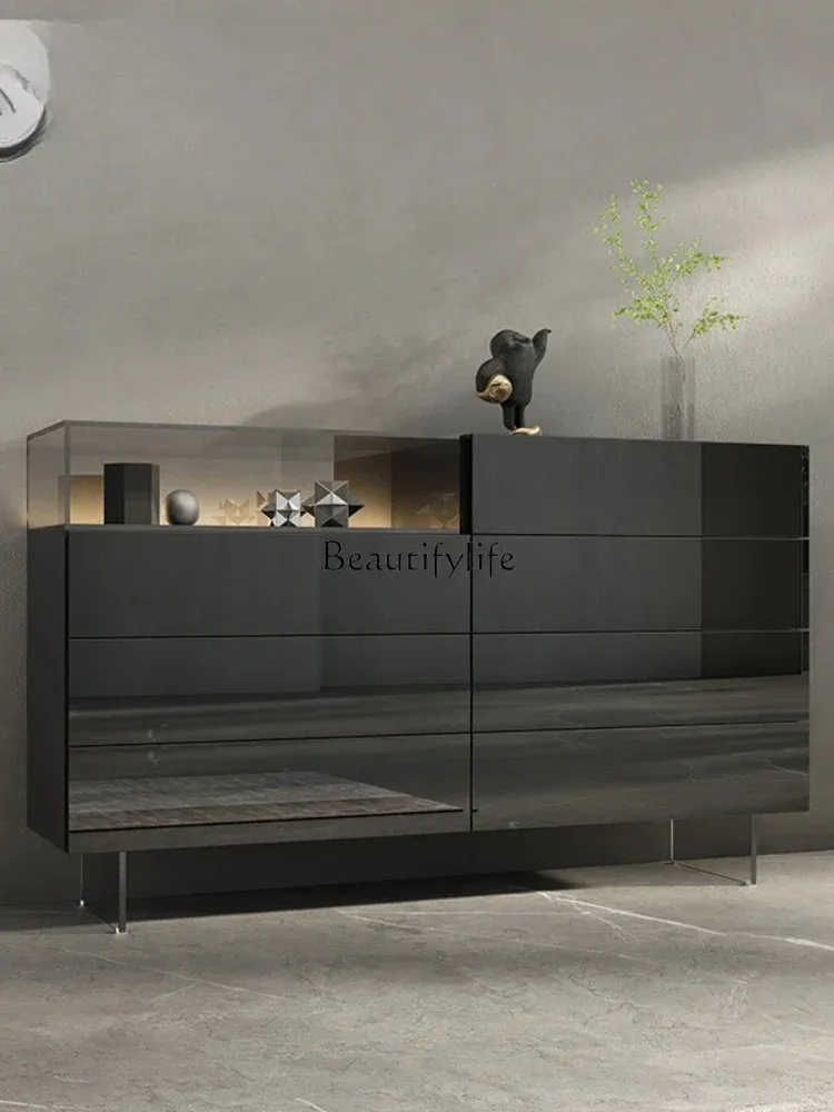 خزانة إيطالية ذات ثمانية دلاء خفيفة فاخرة وشرفة راقية مقابل تخزين الحائط، وتخزين خزانة دلو بجانب السرير