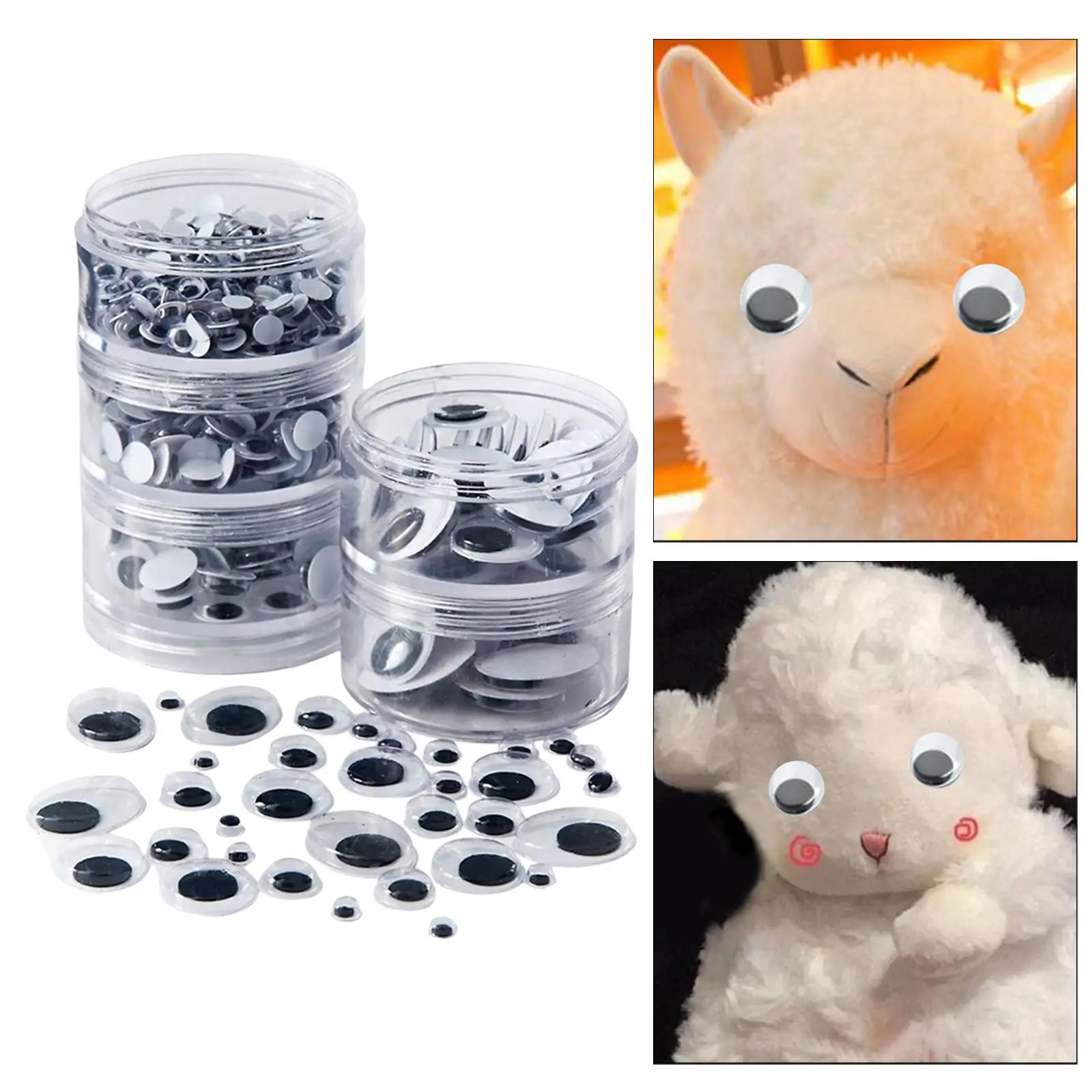 Black Doll Eyes Assorted 5mm 7mm 10mm 15mm 20mm for Stuffed Animals Puppet Making Plush Toy Craft Sewing Accessory