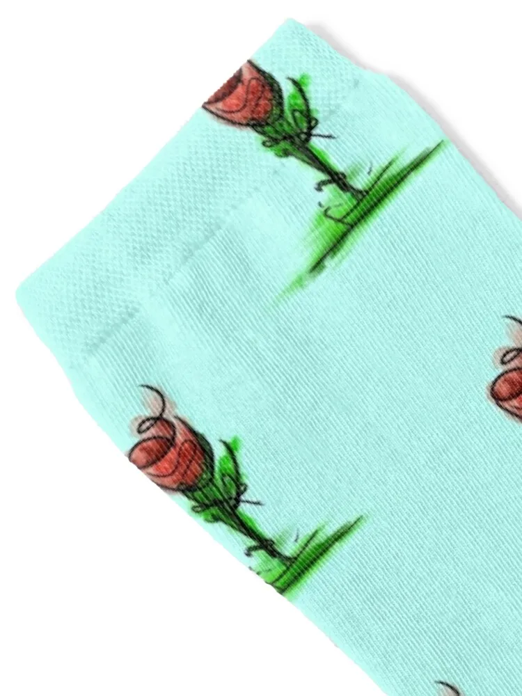 roses, flower lineart Socks kids colored Girl'S Socks Men's