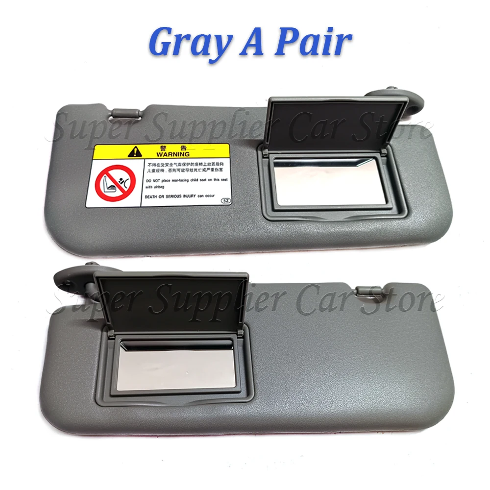 Pare-soleil gauche et droit gris beige pour Toyota Vios Yaris Yaris L 2014 2015 2016 2017 2018 2019 2020 2021 2022 Gauche Beige