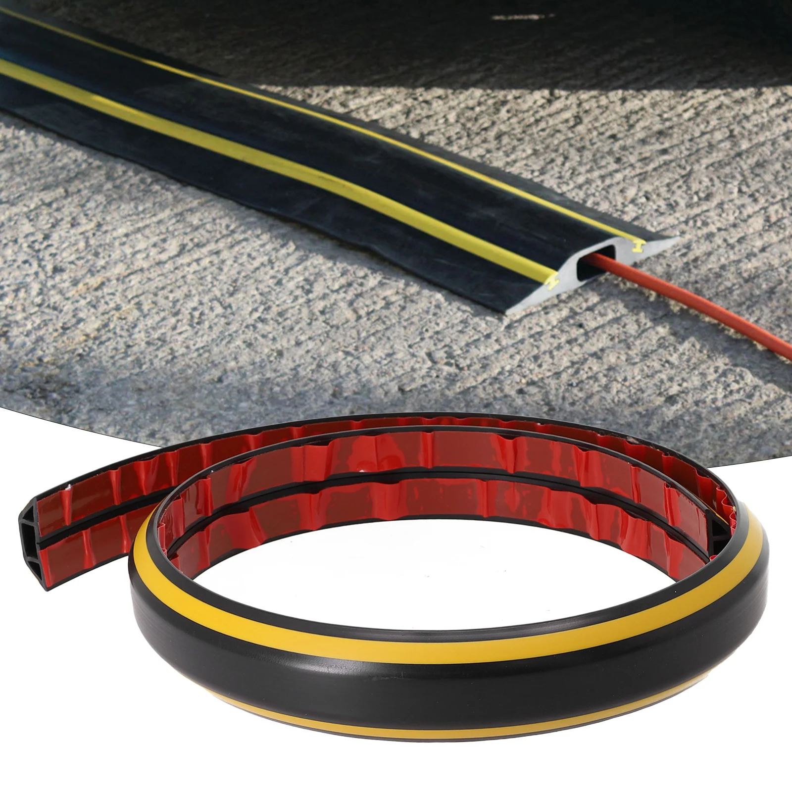 

Etc. Yellow And Black 1m Floor Cable Protection Cover Condoms Condoms 11/14 Mm D40 Home Office Plastic Molding