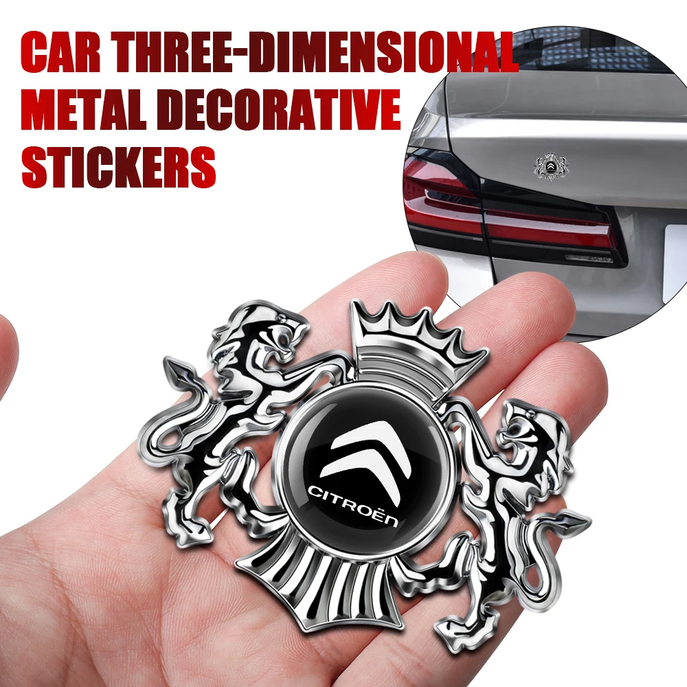 1PC 3D Metal Auto Styling Logo Car Sticker Badge Emblem Tail Decal For Citroen C3 Aircross C5 C4 Berlingo CELYSEE C6 C4L Picasso