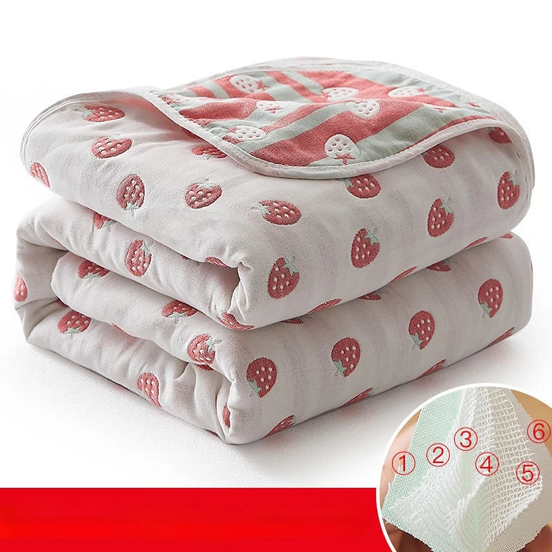 

Six Layers Of Cotton Gauze Towel Quilt Cotton Air-conditioning Quilt Summer Single Double Children Baby Nap Small Cover Blanket