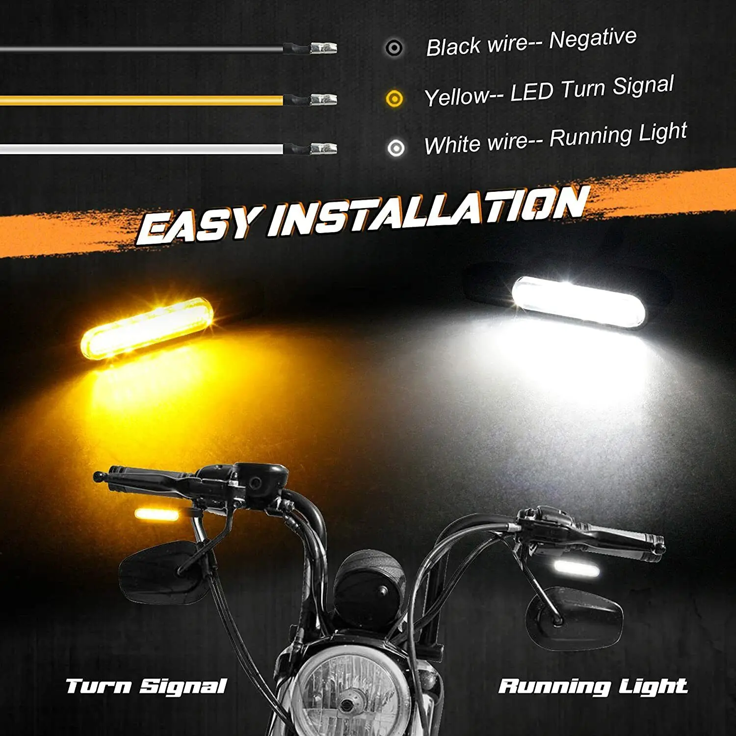 ل هارلي سبورتستر XL 1200 883 كروم المقود LED بدوره إشارات الضوء الوامض