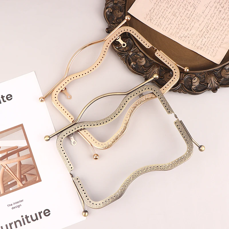 1Pc Fashion Women Bags Handle Metal DIY Coin Purse Bag Handle Handbag Clasp Lock Arch Frame Bags Accessories