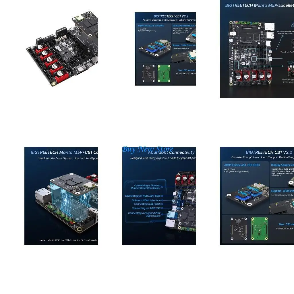 

20ce Printer BigTreetech Manta M5p+CB1 Mainboard 64bit управляющая плата 1 ГБ DDR3 ОЗУ