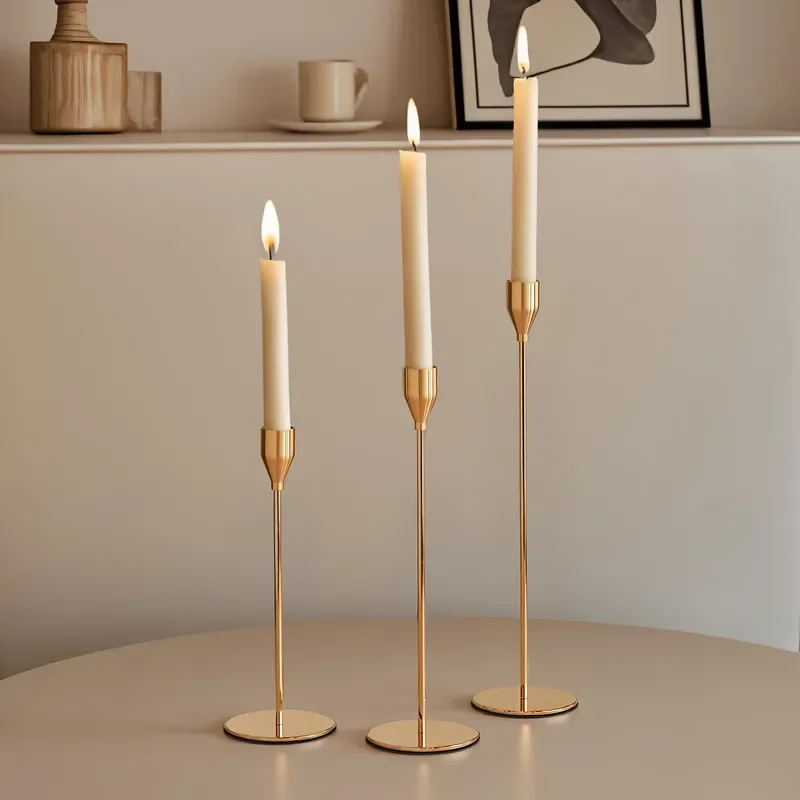 Nordic Wrought Iron Candle Holder European Style Creative Aluminum Alloy Stand for Wedding Dinner Party Home Decor