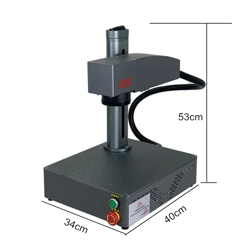 30W MAX Raycus Desktop Mini Fiber Laser Nameplate Marking Machine 20W for PVC Plastic Stainless Steel with Rotary Axis