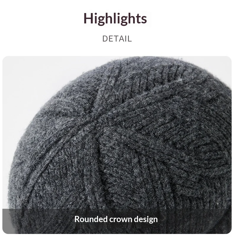 

2 pairs of women's and men's woolen hats for winter warmth - beanie hats made of wool, outdoor windproof and thickened design