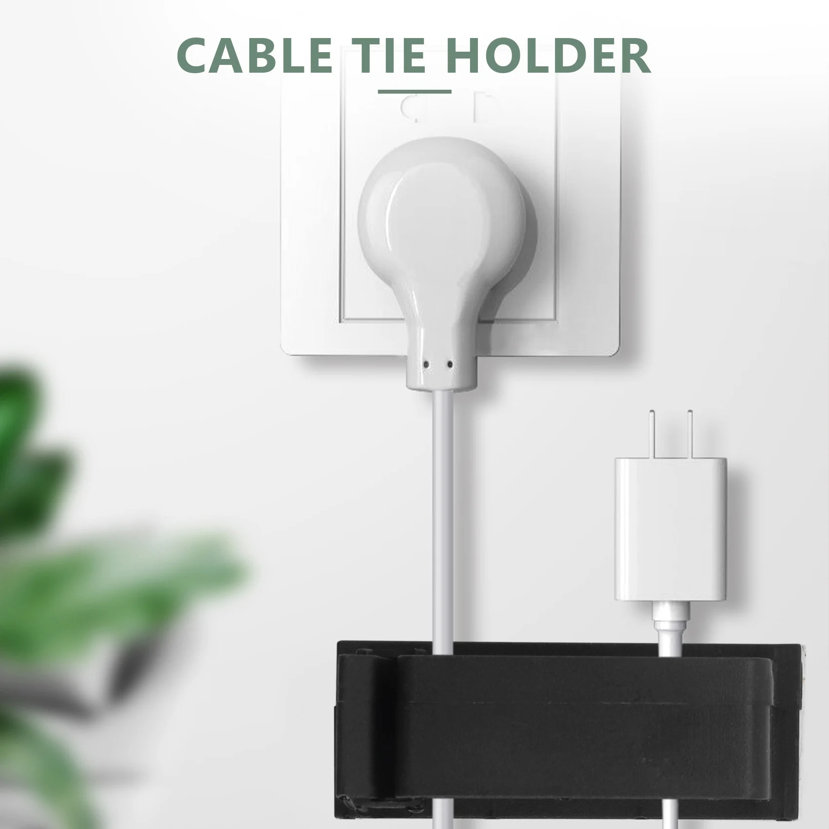 -AT37 30 Pcs. Cable Clips Cable Clamps Black, Desk Cable Holder Self - Adhesive & Cable Hinges Cable Management Charging Cable M