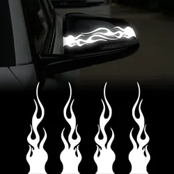 4PCS Flame Reflective Motorcycle Stickers for Side Body Fuel Tank DIY Motorbike Helmet Sport Stripe Decor Vinyl Motocross Decals