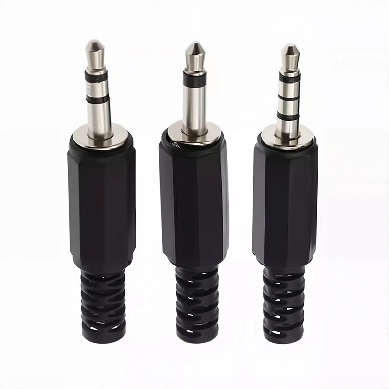 5pcs 2/3/4 Section Adapter Connectors 3.5mm Single Double Channel Stereo Audio Male Plug