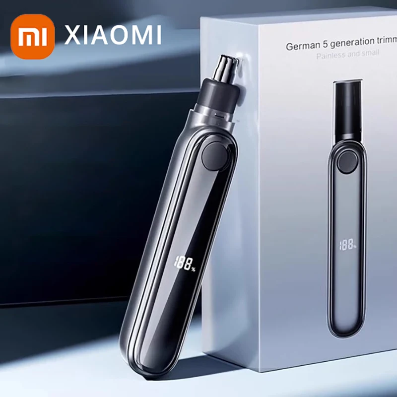 2024 XIAOMI Electric Nose Hair Trimmer 13000rpm Intelligent LED Digital Display With Double-edged Blade Trimmer For Nose MJYB01