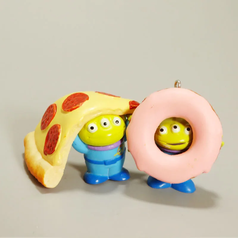 4pcs Disney Anime Toy Story Pvc Action Figure Doll Alien Hot Dogs Pizza Kawaii Handmade Model Diy Cake Decor Kids Charm Gifts