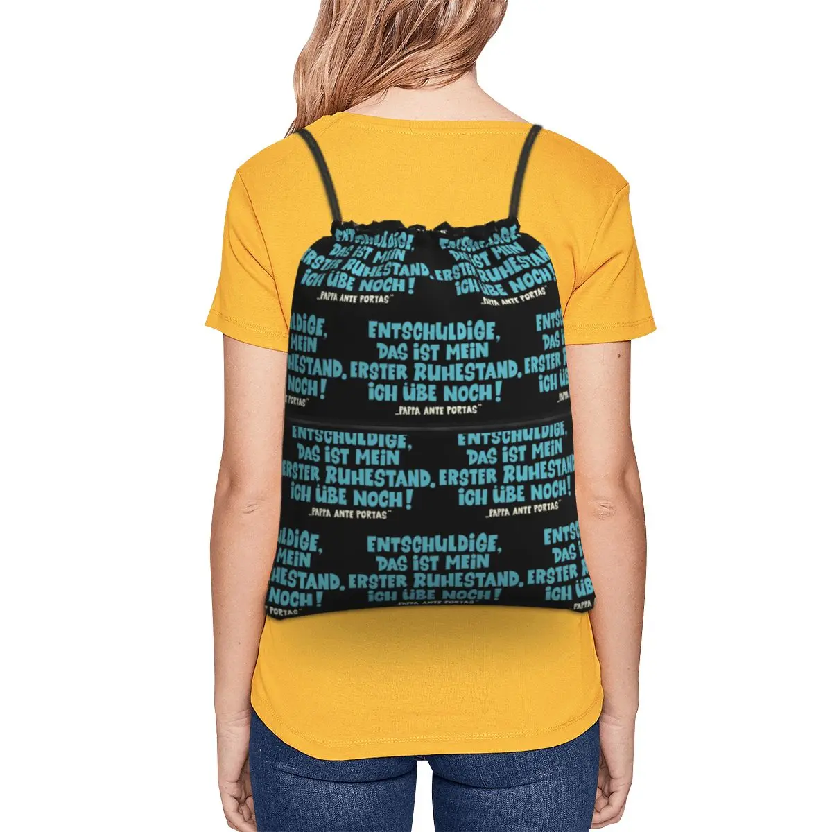 Loriot Pappa Ante Portas This Is My First Retirement Backpacks Fashion Drawstring Bags Sundries Bag Book Bags for Man Woman