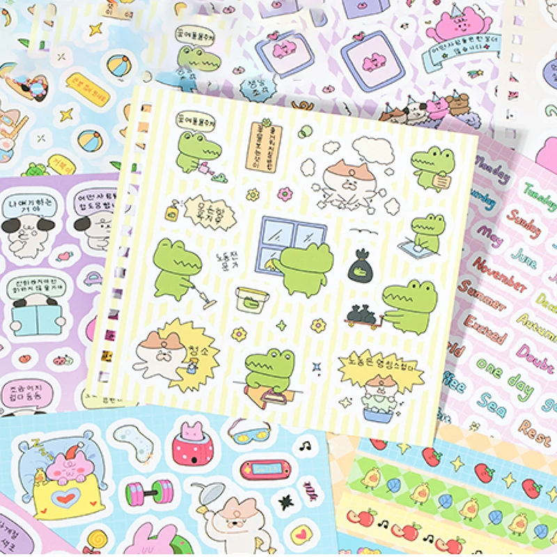 Mr. Paper, Dopamine Colored Cartoon Cute Stickers for Small Animals, Scrapbook, Phone Case, Water Cup, Diary Decoration Stickers