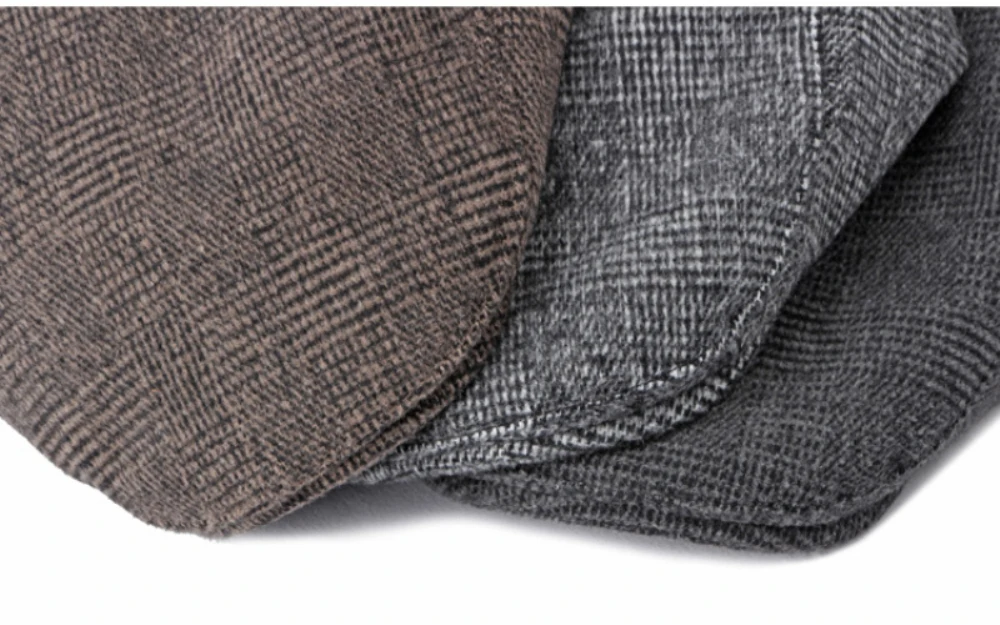 HT4143 Herren- und Damen-Baskenmütze, Retro-Karo-Künstlermütze, flache Ivy-Mütze für Herren und Damen, für Frühling, Herbst und Winter. – Detail 12