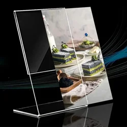 1PC 10x15cm Photo Frame Clear Acrylic Desk Display Stand Table Business License Card Holder Transparent Album Poster For Exhibit