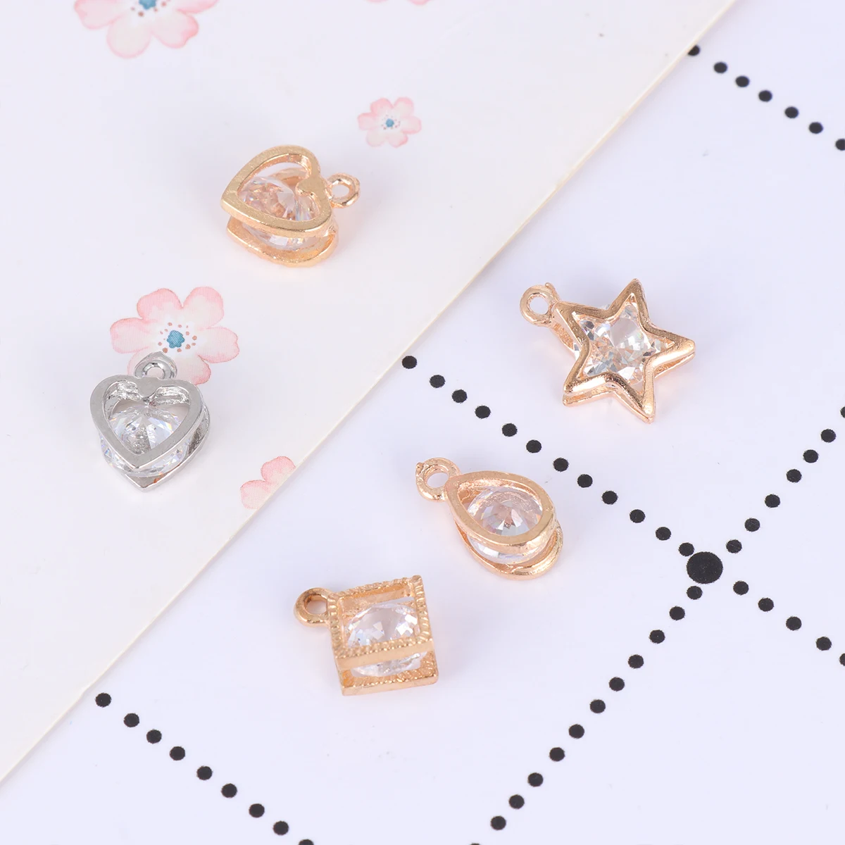 

Zircon Pendant Charm Hollow DIY Pendants Set for Necklace Bracelet Earrings Craft Beads Accessories Jewelry Making Project