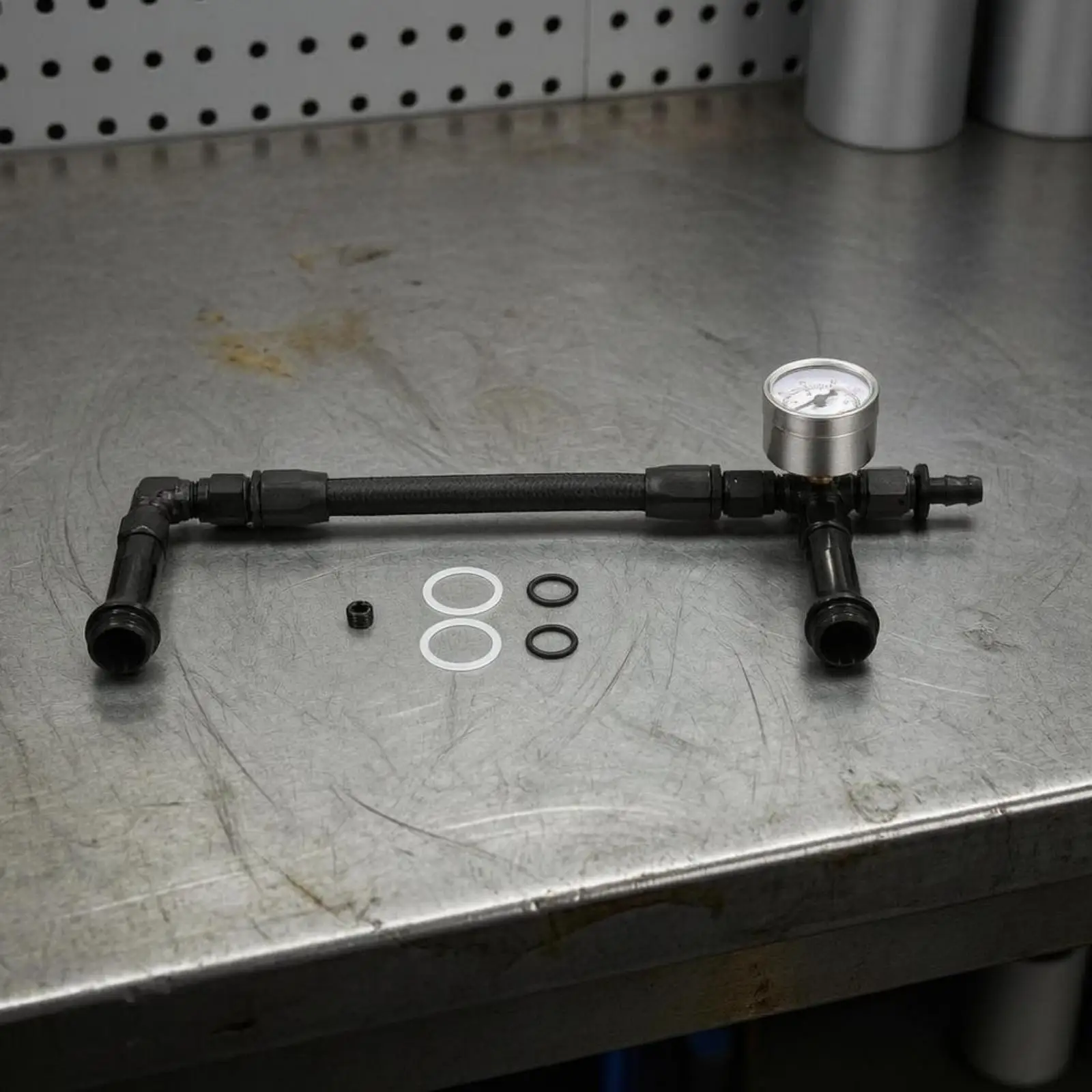 Petrol Line Routing Kit for 4150 Carburetor Double Feed Braided Hose with Sealing Rings and Aluminum Adapter