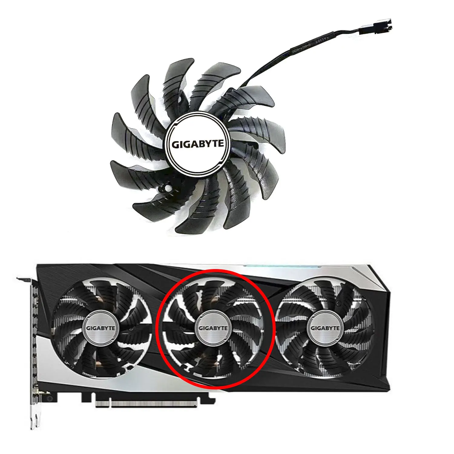 Brand new 75MM 4PIN PLD08010S12HH RTX3060TI GPU fan for GIGABYTE GeForce RTX3050 3060 3060ti GAMING OC graphics card