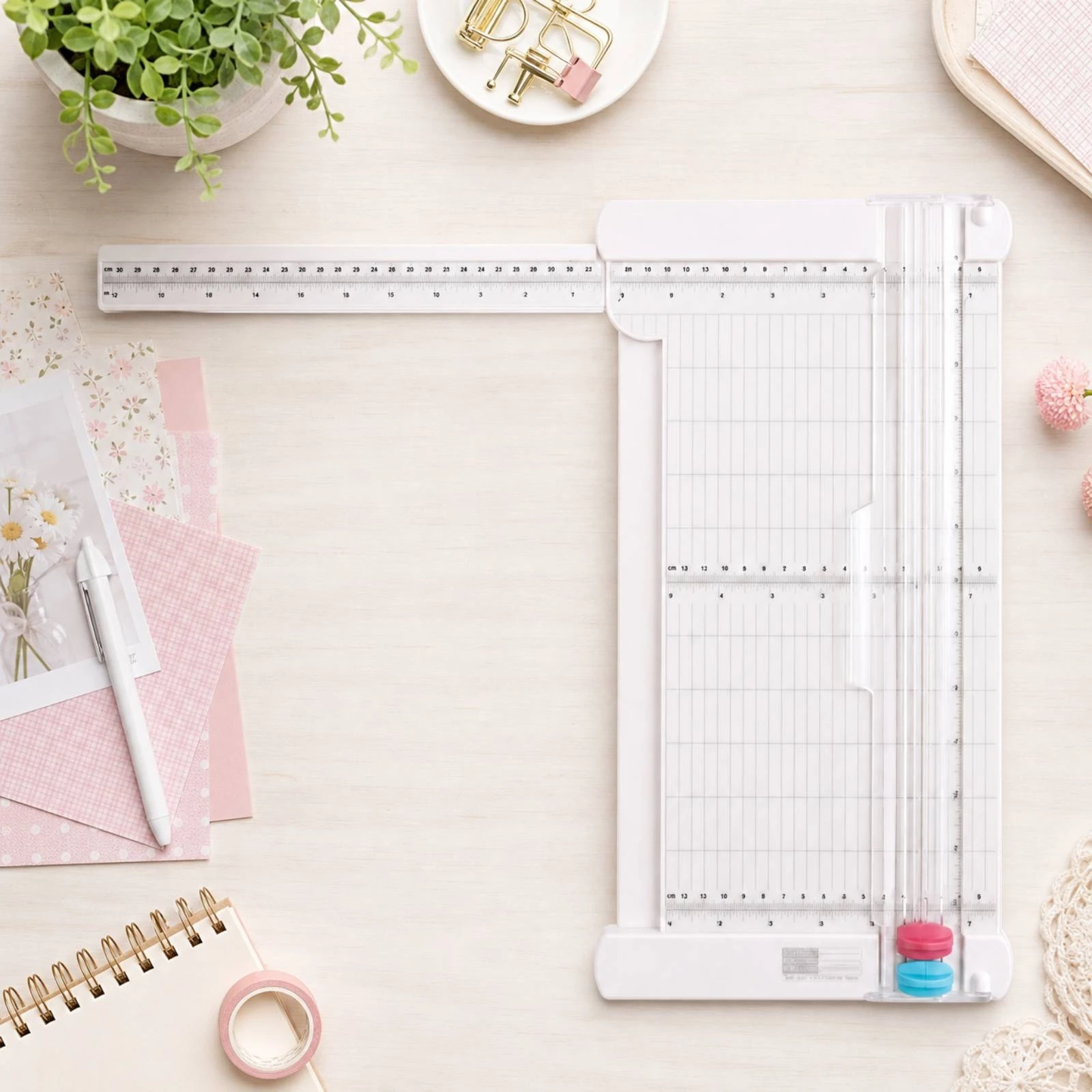 KW-Tri-Cut Paper Trimmer Compact Rotary Paper Trimmer Precision Easy to Use for Crafters, Office Paperwork, Classroom Projects