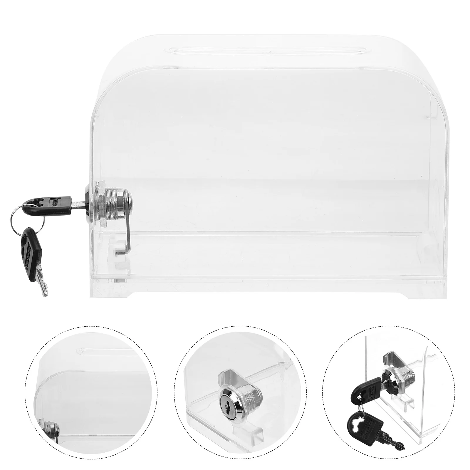 1 Set Business Case Multifunctional Storage With Lock Office Card Stand Exhibition Card Box Desktop Cards Holder Large Capacity