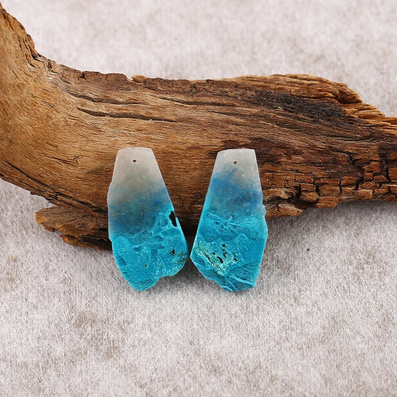 B&F Chrysocolla Earring Beads for Jewelry Making, Handmade Natural stones beads, Stones for jewelry Making Supplies