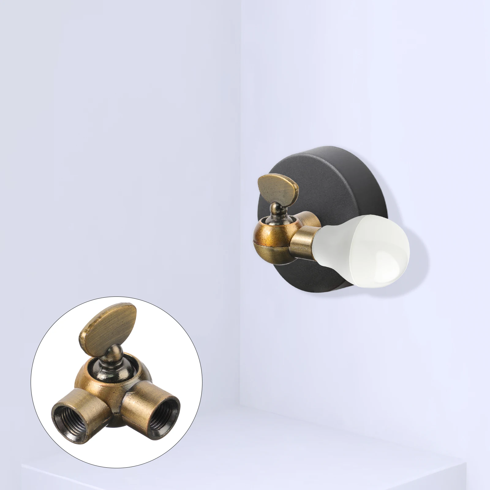 الشمعدان الذراع محول سبائك الزنك للتدوير موصل ل الجدار مصباح الإضاءة اتجاه تعديل الشمعدان الكرة رئيس مصباح الذراع #5