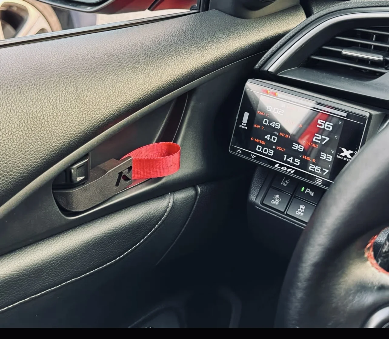 For Honda Civic 10th 8th/FA1/FD2/FD2R Type R Interior Door Pull Handle Strap Rope Modified 3D Printed Nylon Car Accessories10