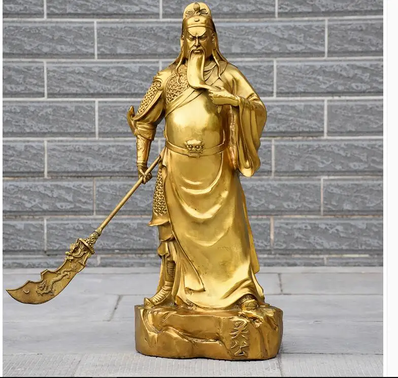 55 huge Efficacious Talisman office home House Money Drawing Martial god of wealth guan gong Guandi BRASS statue