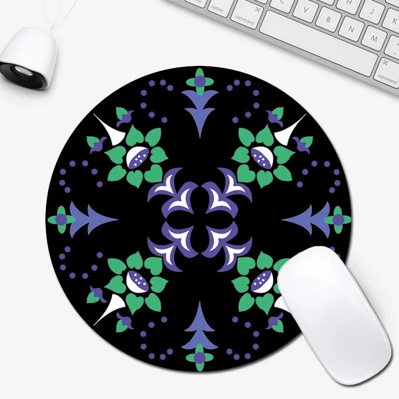 Bohemia Round Mouse Pad Computer Gaming Anti Slip Rubber Desk Pad Small Coaster Coffee Mats Office Table Accessories