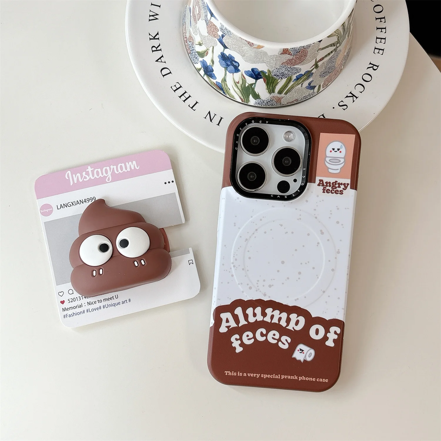 

Cute Toilet Phone Case - 3D Cartoon Poo Design Bracket Original Phone Case For iPhone 14 15 16 Pro Max Anti Drop Case