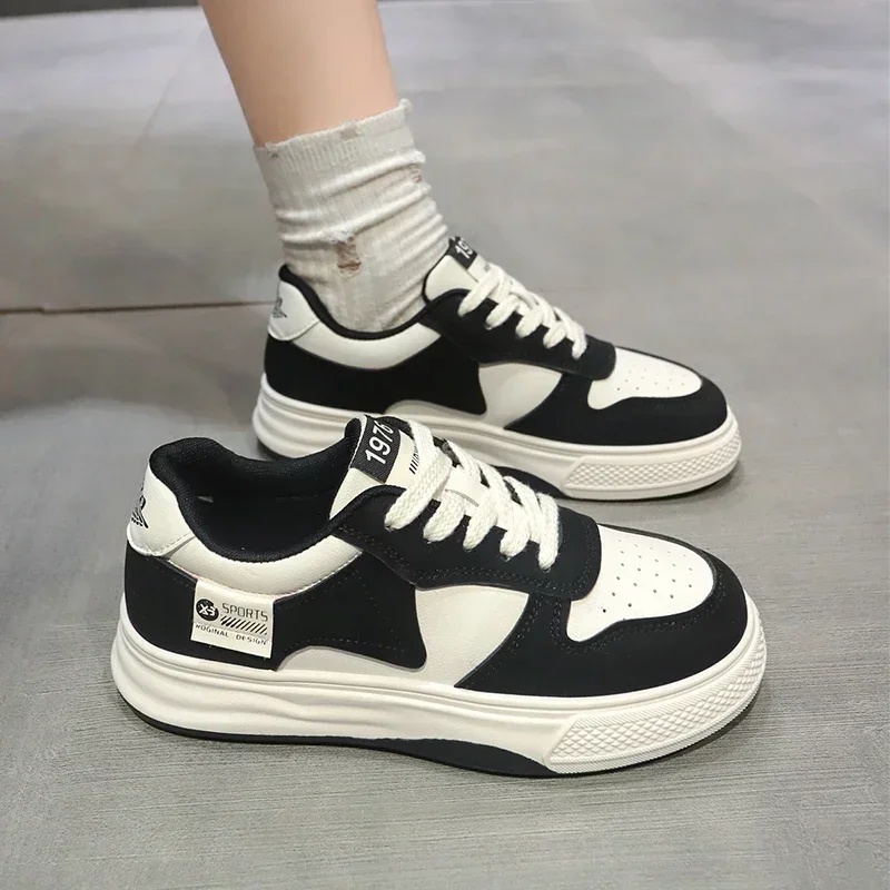 2023 Platform Sports Shoes Flat Female Sneakers Women Tennis Spring Casual Vulcanize Black Fashion Harajuku Thick-sole Sneakers