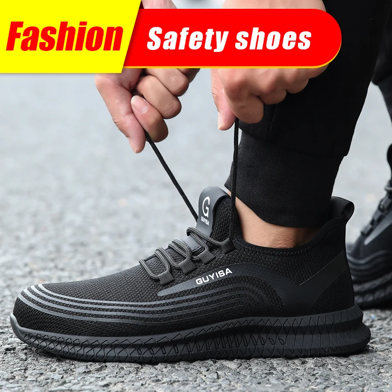 Anti impact and anti puncture safety shoes are lightweight comfortable wear-resistant breathable and breathable work protecti