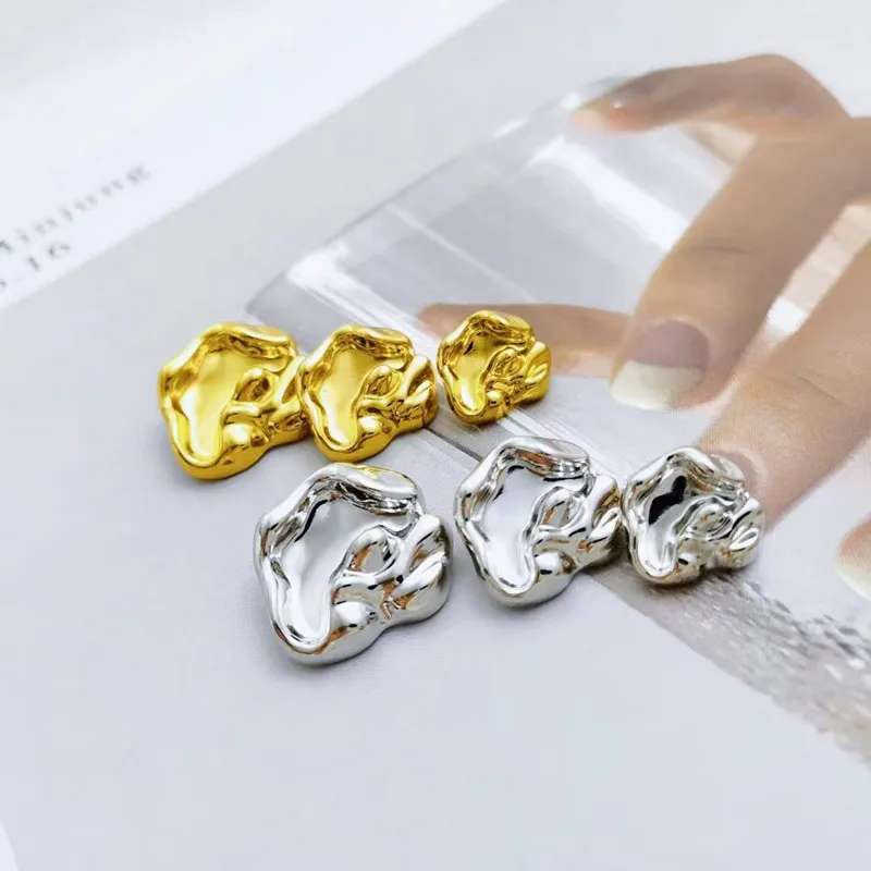 10pcs 15/19/23mm Special Shaped Metal Button Gold Silver Shank buttons Sewing Sweaters Jeans Coats Dress Jacket Accessories