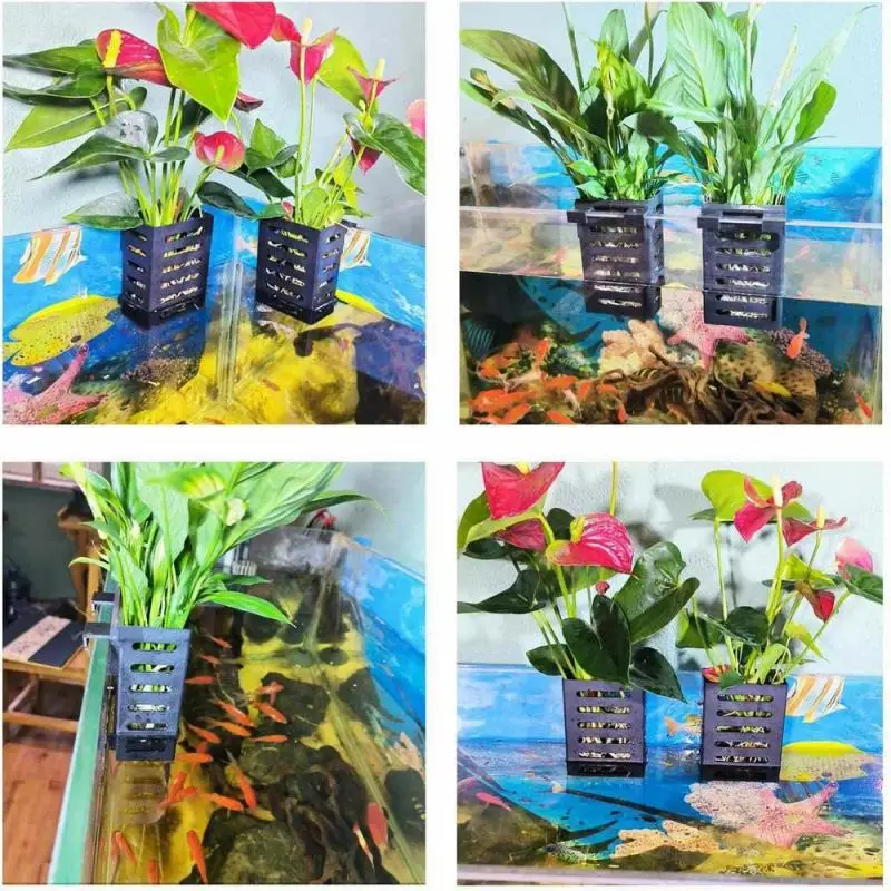 1/6PCS Hanging Aquarium Plant Holder Aquatic Plant Pot With Hole Aquarium Planter Cups For Emersed Plants Aquascape Supplies