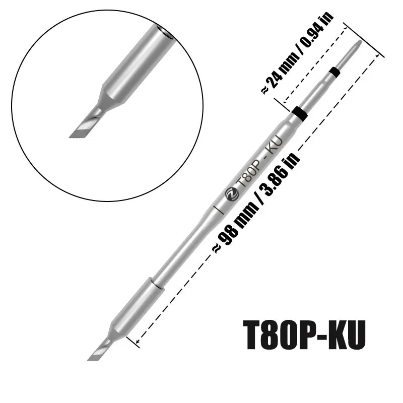 ALIENTEK T80 T80P ujung Press-on asli, untuk stasiun solder C210 C245 ujung alat las kit kausin HS02