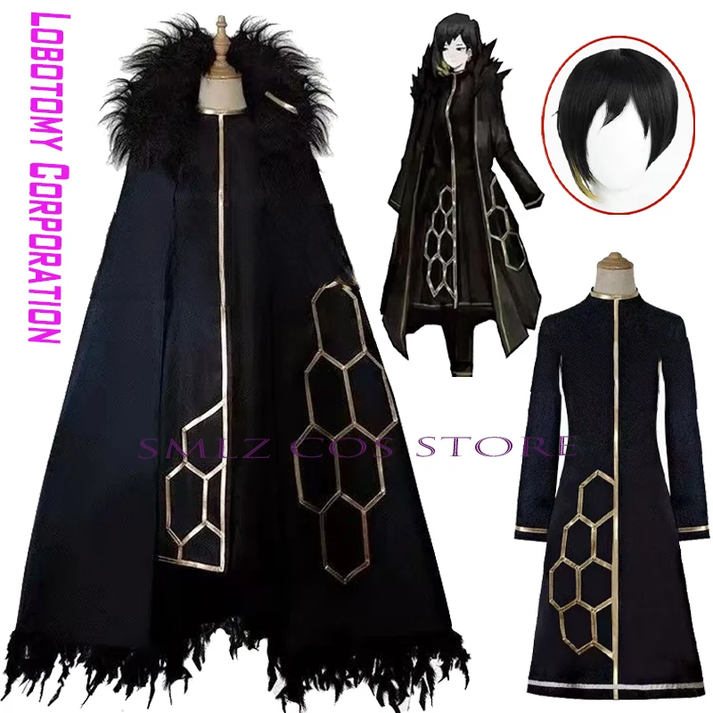 

Sephirah Binah Game Library Of Ruina Costume Woman Black Trench Cloak Uniform Prop Binah Wig Suit Halloween Party Play Outfits